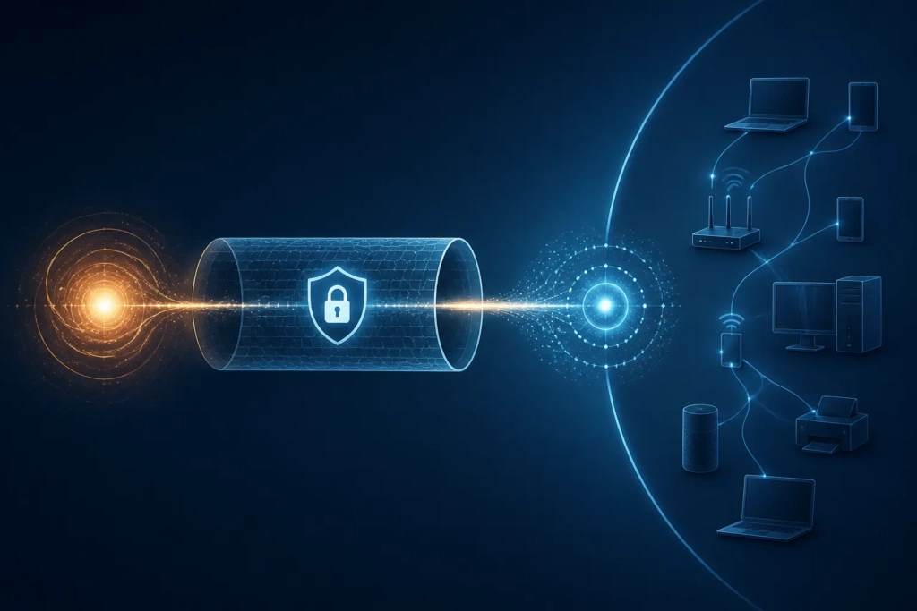 Agente AI collegato a un tunnel di rete temporaneo e isolato, separato dalla connessione principale.