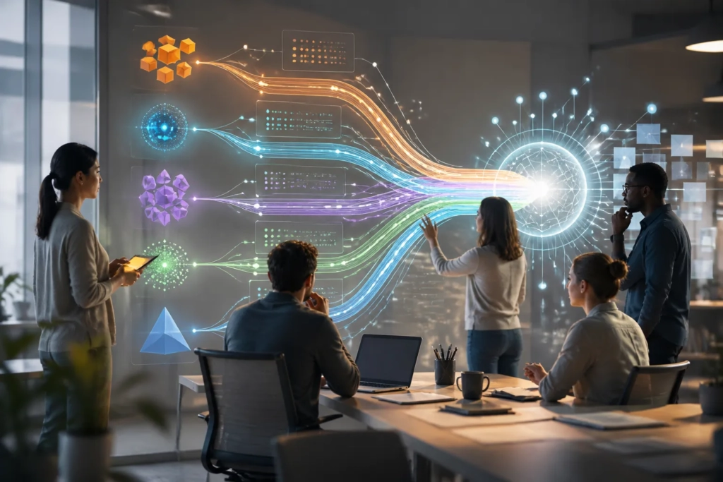Un team tecnico esplora più strumenti di intelligenza artificiale per scegliere quello più adatto al compito.